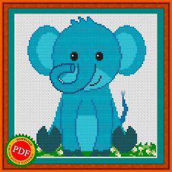 elephant cross stitch pattern | sweet baby elephant design