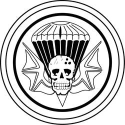 PARACHUTE INFANTRY REGIMENT 502nd PIR US ARMY AIRBORNE WW2 EMBLEM VECTOR FIL Black white vector outline or line art file