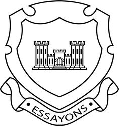 US ARMY CORPS OF ENGINEERS ESSAYONS PATCH VECTOR FILE Black white vector outline or line art file
