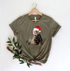 christmas ferret shirt, ferret shirt, christmas shirt, ferret lover shirt, funny christmas animal shirt, christmas gift