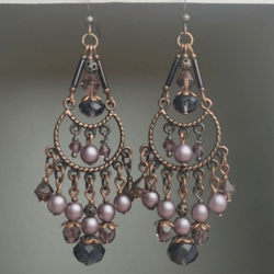 purple crystal chandler earrings boho earrings dangle earrings long earrings ethnic earrings