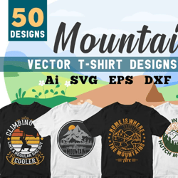 50 mountain biking hiking vector t-shirt