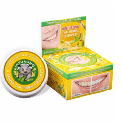 original binturong, thai herbal whitening toothpaste with banana flavor, 33 gr.