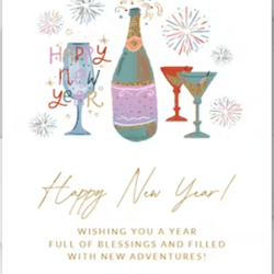 "bubbling joy: fizz the season new year card"