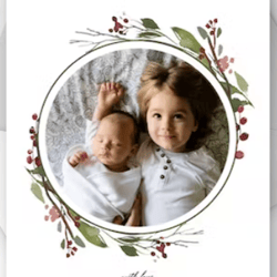 "radiant rings: circle wreath christmas card"