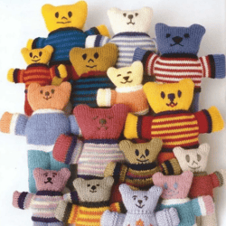 vintage toy knitting patterns , cute bears knitting patterns