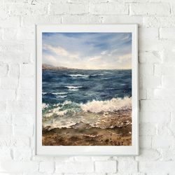 sea painting seascape original painting watercolor