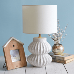 scalloped resin tabletop lamp