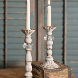 set of two chrissy taper candle holders