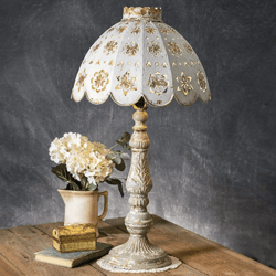 table lamp with decorative metal shade