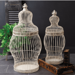 set of two iron victorian birdcages