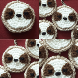 Sloth Keychain Crochet pattern, digital file PDF, digital pattern PDF