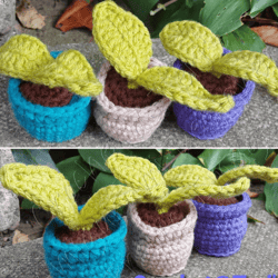 seedling pots crochet pattern, digital file pdf, digital pattern pdf