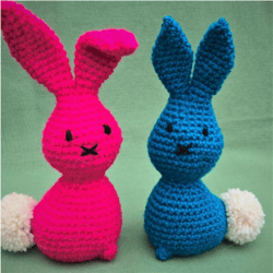 a pair of easter bunnies crochet pattern, digital file pdf, digital pattern pdf