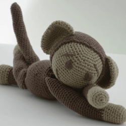 brown monkey crochet pattern, digital file pdf, digital pattern pdf