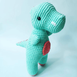 tommy the t-rex crochet pattern, digital file pdf, digital pattern pdf