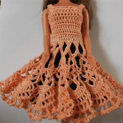 kelsey dress for barbie crochet pattern, digital file pdf, digital pattern pdf