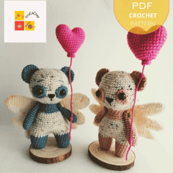 pandine and pandina crochet pattern, digital file pdf, digital pattern pdf