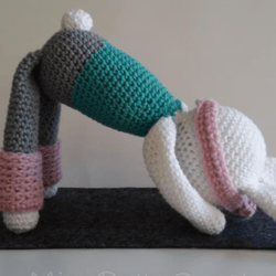 yoga bunny crochet pattern, digital file pdf, digital pattern pdf