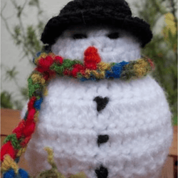 snowman (orange) cover crochet pattern, digital file pdf, digital pattern pdf