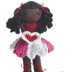valentines lily doll crochet pattern, digital file pdf, digital pattern pdf