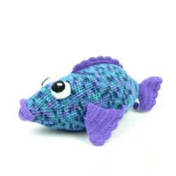 big rainbow fish toy crochet pattern, digital file pdf, digital pattern pdf