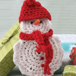 crochet snow man gift card cozy crochet pattern, digital file pdf, digital pattern pdf