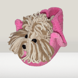 crochet dog yorkshire terrier, puppy and carrier amigurumi