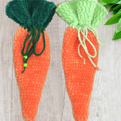 crochet carrot bag, carrot gift bag, carrot treat bag