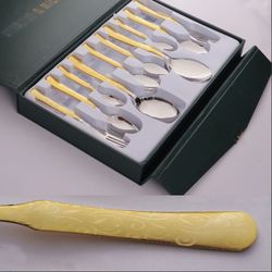 stainless steel gold plated 29 pcs cutlery set - plating guarantee