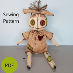 voodoo doll pattern & sewing tutorial pdf (in 2 sizes)