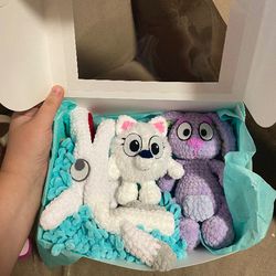 handmade soft toys set, adorable and safe gift for children. set bluey pompom , unicorse,floppy