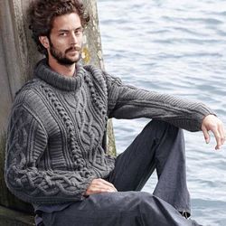 raix men's sweater fisherman's style cable aran