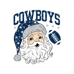 retro cowboys santa football svg