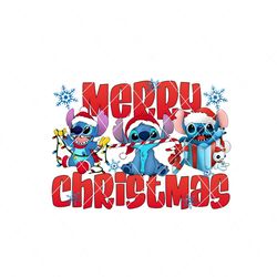 cute stitch merry christmas png