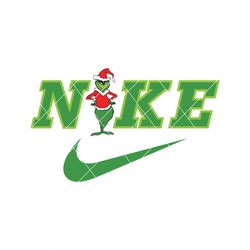 green nike logo grinch christmas svg