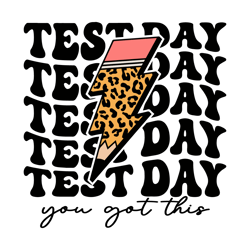 test day you got this pencil lightning bolt svg