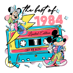 retro mickey minnie 40th birthday the best of 1984 png