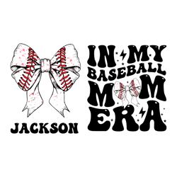 custom bow in my baseball mom era svg