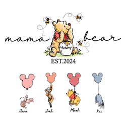 custom mama bear est 2024 winnie the pooh png