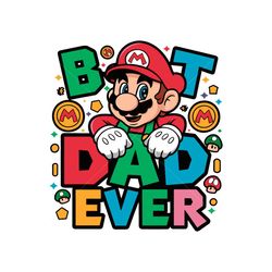 best dad ever mario dad svg