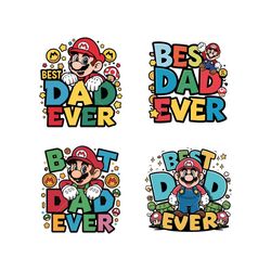 best dad ever super mario svg bundle