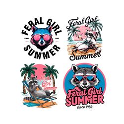 feral girl summer svg png bundle