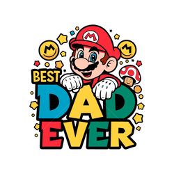 best dad ever super mario svg