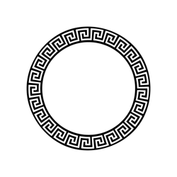 circle greek key frame svg digital download files