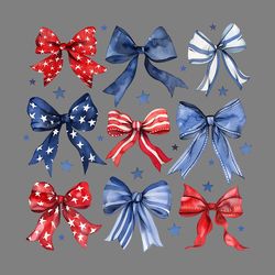 patriotic bows transparent png clipart digital download files