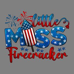 little miss firecracker png sublimation design