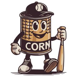 can of corn vintage baseball cartoon svg