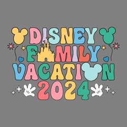 retro disney family vacation 2024 castle svg
