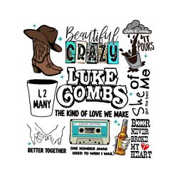 luke combs country music song png digital download files